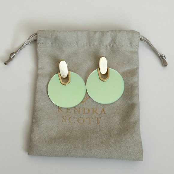 Kendra Scott Didi Statement Earrings in Gold & Dichroic Glass - Picture 2 of 5